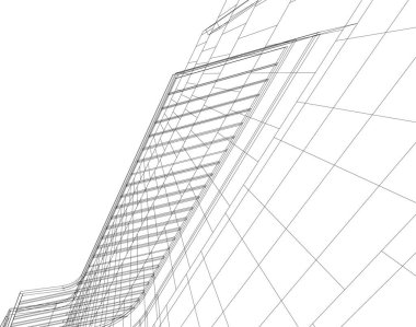 Mimari sanat konseptinde soyut çizgiler, minimum geometrik şekiller. 