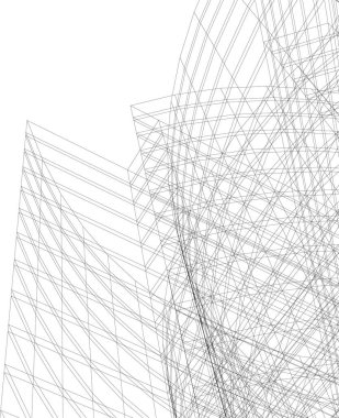 Mimari sanat konseptinde soyut çizgiler, minimum geometrik şekiller. 