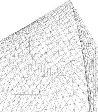 Mimari sanat konseptinde soyut çizgiler, minimum geometrik şekiller. 