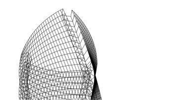 Mimari sanat konseptinde soyut çizgiler, minimum geometrik şekiller.