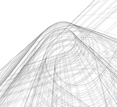 Arkaplanda mimari bina 3d illüstrasyon