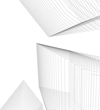 Mimari sanat konseptinde soyut çizgiler, minimum geometrik şekiller. 