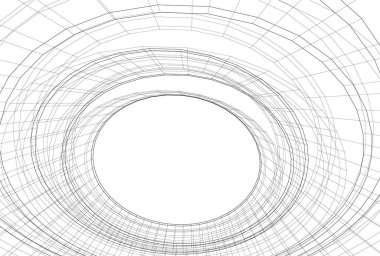 Mimari sanat konseptinde soyut çizgiler, minimum geometrik şekiller.
