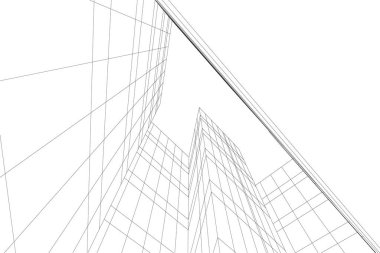 Mimari sanat konseptinde soyut çizgiler, minimum geometrik şekiller. 