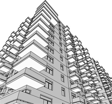 Mimari sanat konseptinde soyut çizgiler, minimum geometrik şekiller.