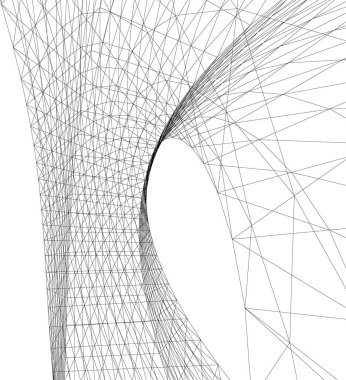 Mimari sanat konseptinde soyut çizgiler, minimum geometrik şekiller. 