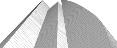 Mimari sanat konseptinde soyut çizgiler, minimum geometrik şekiller. 