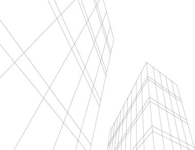 Mimari sanat konseptinde soyut çizgiler, minimum geometrik şekiller. 