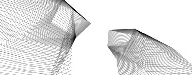 Mimari sanat konseptinde soyut çizgiler, minimum geometrik şekiller.