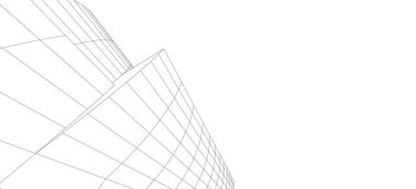 Mimari sanat konseptinde soyut çizgiler, minimum geometrik şekiller.