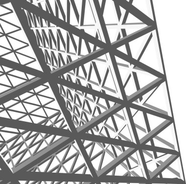 Mimari sanat konseptinde soyut çizgiler, minimum geometrik şekiller.