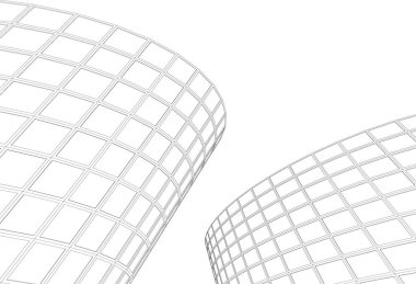 Mimari sanat konseptinde soyut çizgiler, minimum geometrik şekiller. 