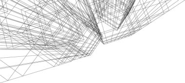 Mimari sanat konseptinde soyut çizgiler, minimum geometrik şekiller.