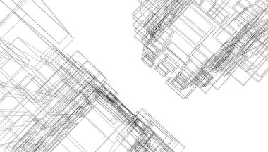 Mimari sanat konseptinde soyut çizgiler, minimum geometrik şekiller. 