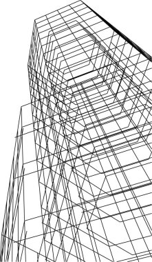Mimari sanat konseptinde soyut çizgiler, minimum geometrik şekiller. 