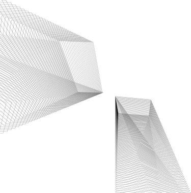 Mimari sanat konseptinde soyut çizgiler, minimum geometrik şekiller. 