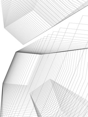 Mimari sanat konseptinde soyut çizgiler, minimum geometrik şekiller. 