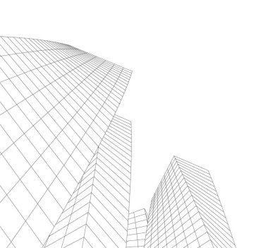 Mimari sanat konseptinde soyut çizgiler, minimum geometrik şekiller.