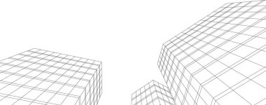 Mimari sanat konseptinde soyut çizgiler, minimum geometrik şekiller. 