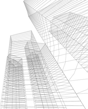 Mimari sanat konseptinde soyut çizgiler, minimum geometrik şekiller. 
