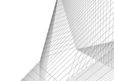 Mimari sanat konseptinde soyut çizgiler, minimum geometrik şekiller.