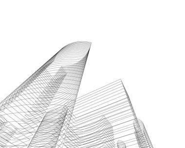 Mimari sanat konseptinde soyut çizgiler, minimum geometrik şekiller.