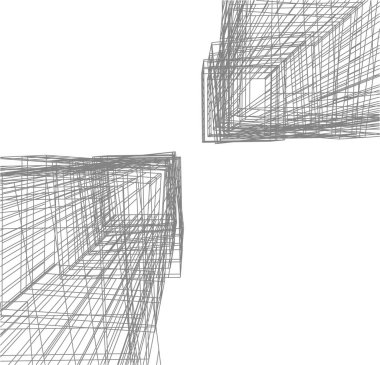 Arkaplanda mimari bina 3d illüstrasyon