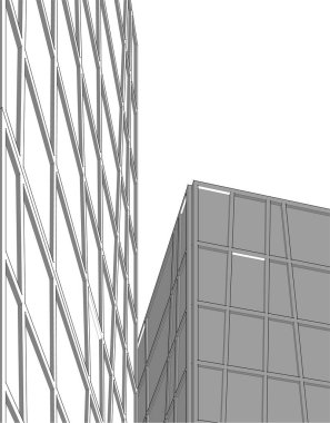 Mimari sanat konseptinde soyut çizgiler, minimum geometrik şekiller. 