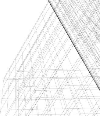 Mimari sanat konseptinde soyut çizgiler, minimum geometrik şekiller. 