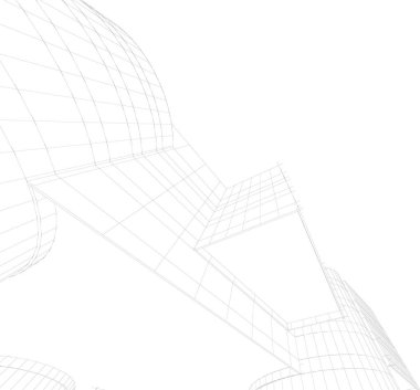 Mimari sanat konseptinde soyut çizgiler, minimum geometrik şekiller. 