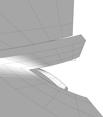 Mimari sanat konseptinde soyut çizgiler, minimum geometrik şekiller. 