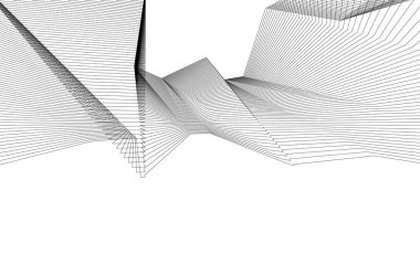 Mimari sanat konseptinde soyut çizgiler, minimum geometrik şekiller. 