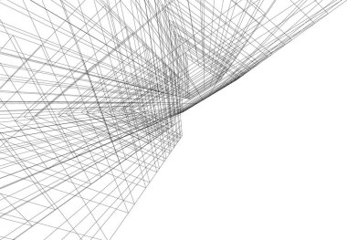 Mimari sanat konseptinde soyut çizgiler, minimum geometrik şekiller. 