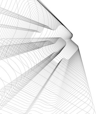 Mimari sanat konseptinde soyut çizgiler, minimum geometrik şekiller.