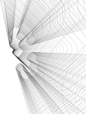 Mimari sanat konseptinde soyut çizgiler, minimum geometrik şekiller. 