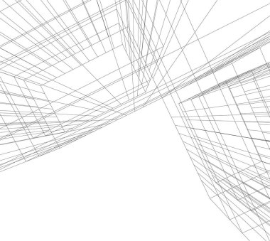 Mimari sanat konseptinde soyut çizgiler, minimum geometrik şekiller. 