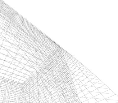 Mimari sanat konseptinde soyut çizgiler, minimum geometrik şekiller. 