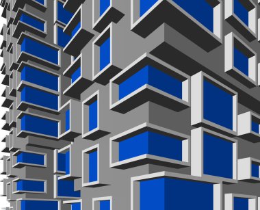 Mimari sanat konseptinde soyut çizgiler, minimum geometrik şekiller. 