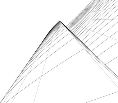 Mimari sanat konseptinde soyut çizgiler, minimum geometrik şekiller. 