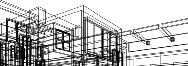 Mimari sanat konseptinde soyut çizgiler, minimum geometrik şekiller. 