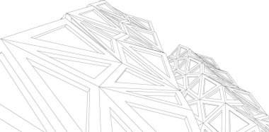 Mimari sanat konseptinde soyut çizgiler, minimum geometrik şekiller. 