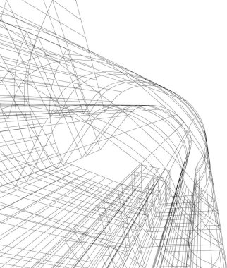 Mimari sanat konseptinde soyut çizgiler, minimum geometrik şekiller. 