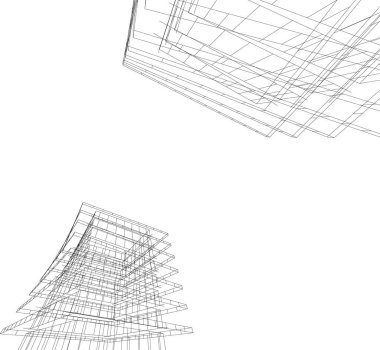 Mimari sanat konseptinde soyut çizgiler, minimum geometrik şekiller. 