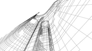 Mimari sanat konseptinde soyut çizgiler, minimum geometrik şekiller.