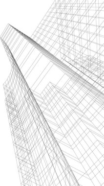 Mimari sanat konseptinde soyut çizgiler, minimum geometrik şekiller. 