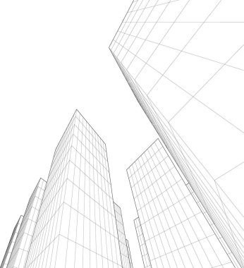 Mimari sanat konseptinde soyut çizgiler, minimum geometrik şekiller. 