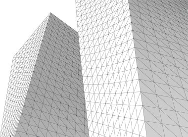 Mimari sanat konseptinde soyut çizgiler, minimum geometrik şekiller. 