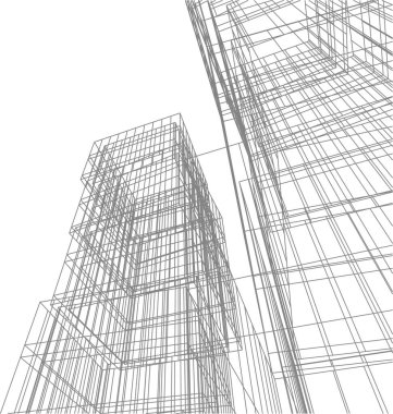 Mimari sanat konseptinde soyut çizgiler, minimum geometrik şekiller. 