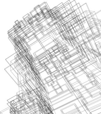 Mimari sanat konseptinde soyut çizgiler, minimum geometrik şekiller.