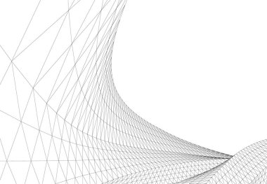 Mimari sanat konseptinde soyut çizgiler, minimum geometrik şekiller. 